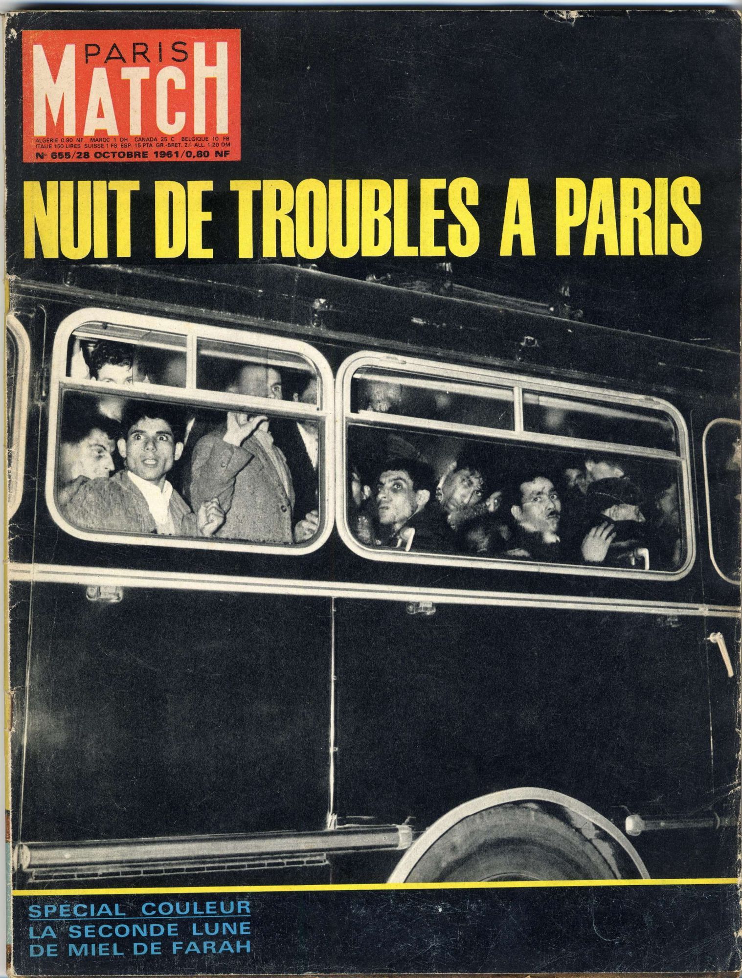 "Une" de Paris-Match, 28 octobre 1961.