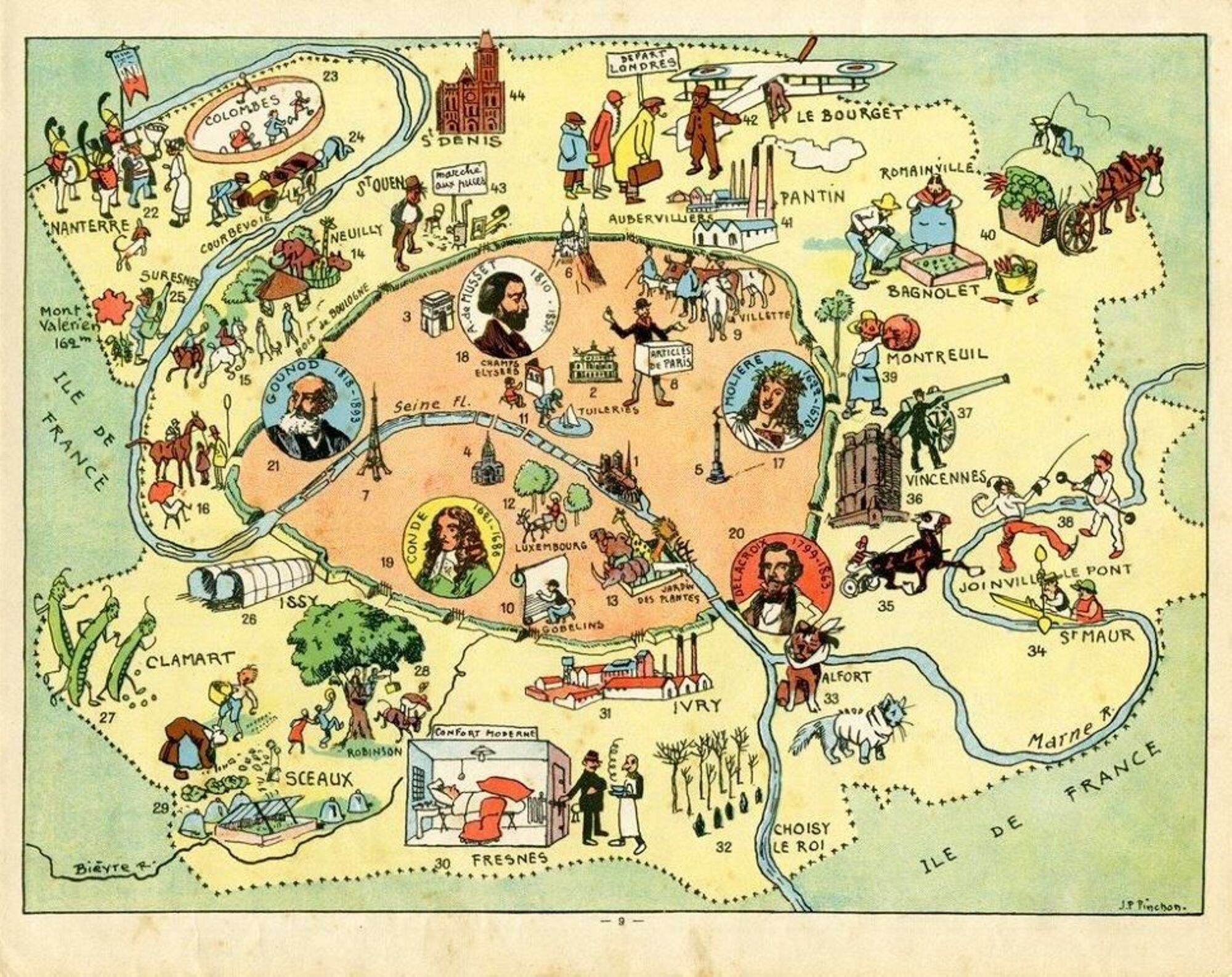Les provinces de France illustrées et leurs divisions départementales, extrait, éditions Blondel la Rougery, 1927. Arch. mun. Ivry-sur-Seine.
